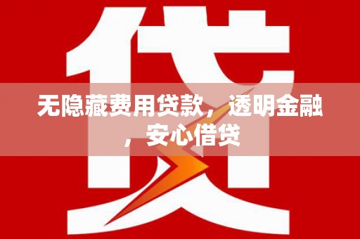 三重无隐藏费用贷款，透明金融，安心借贷